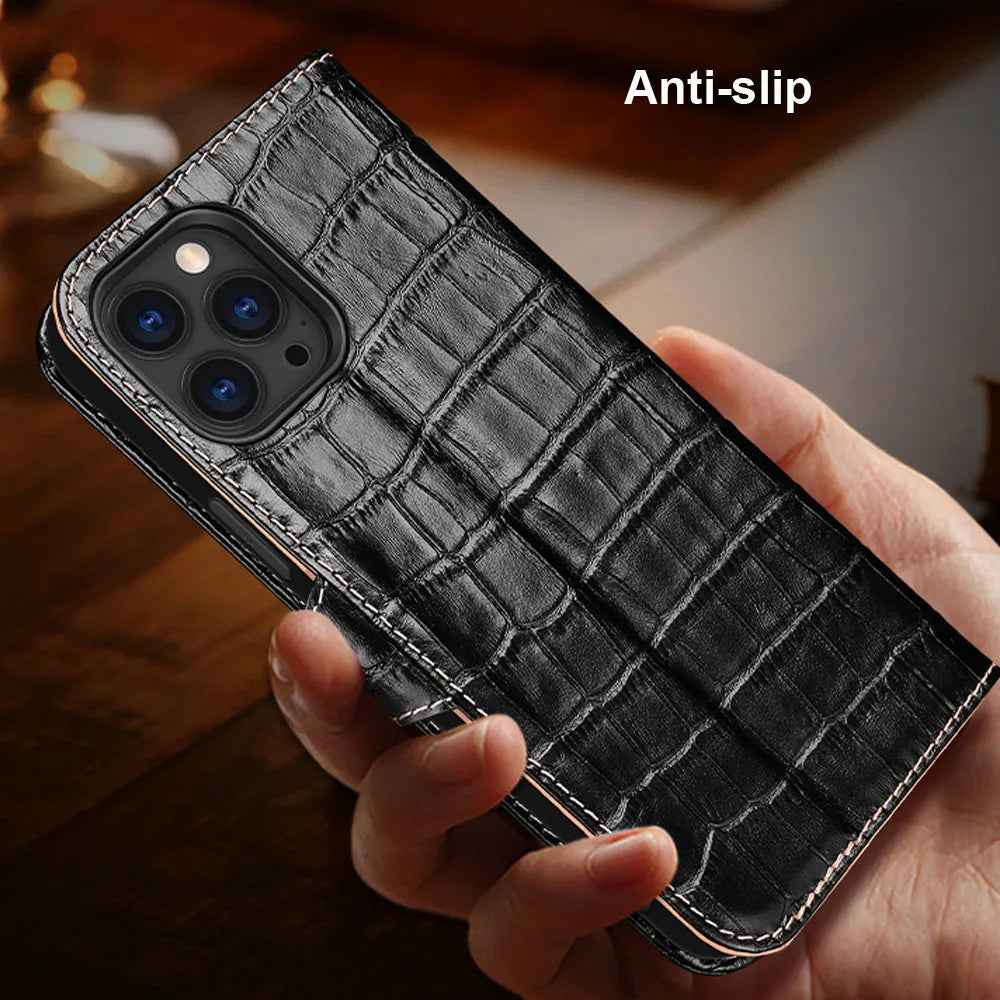iPhone 11 Crocodile Flip Wallet