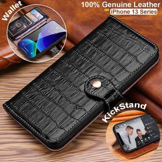 iPhone 15PM Crocodile Flip Wallet