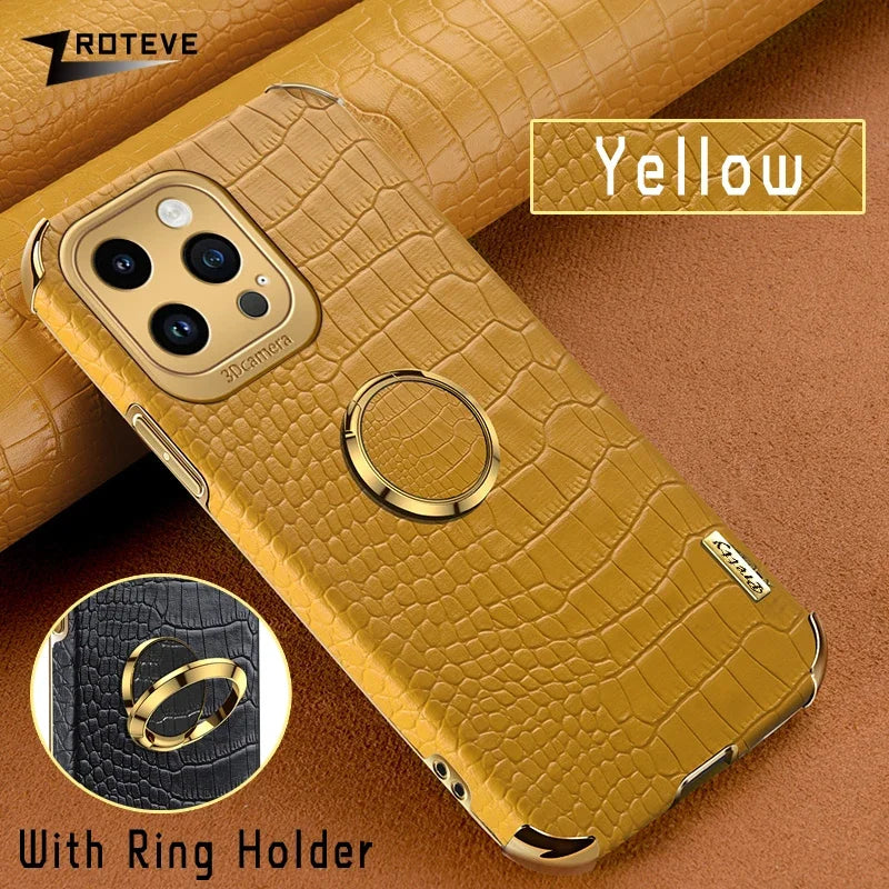 iPhone 16PM Crocodile Leather Case
