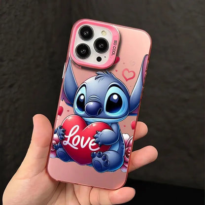 Stich plastic phone cases for iPhone with cartoon character designs. 