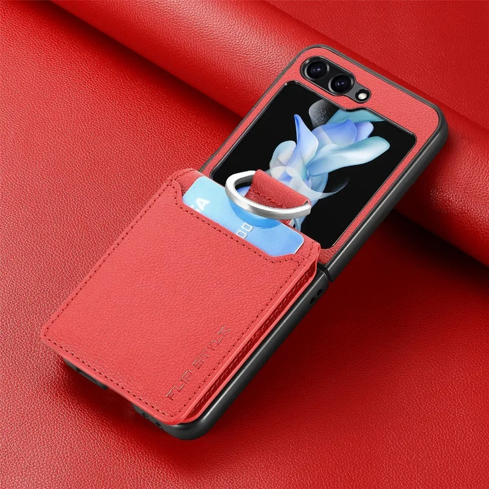 Cartera de cuero para Z Flip 6