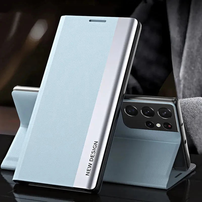 Funda de cuero con tapa para el Note 10