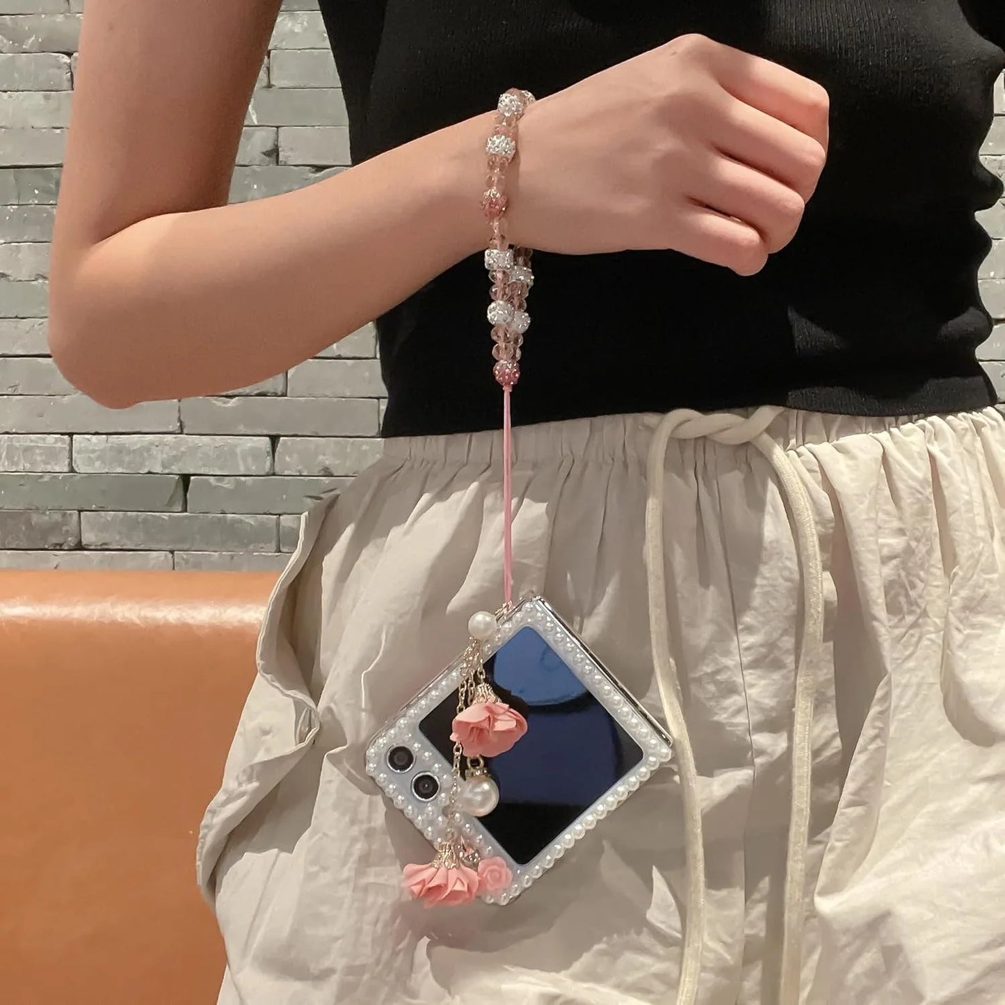 Funda perlada brillante para Z Flip 5