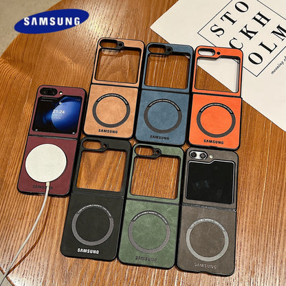 Funda con tacto de piel para Z Flip 6
