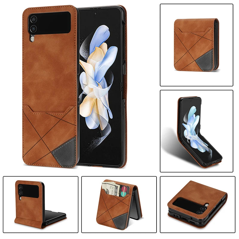 Funda de cuero a prueba de golpes para Z Flip 6