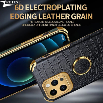 iPhone 16PM Crocodile Leather Case