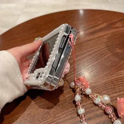 Funda perlada brillante para Z Flip 5