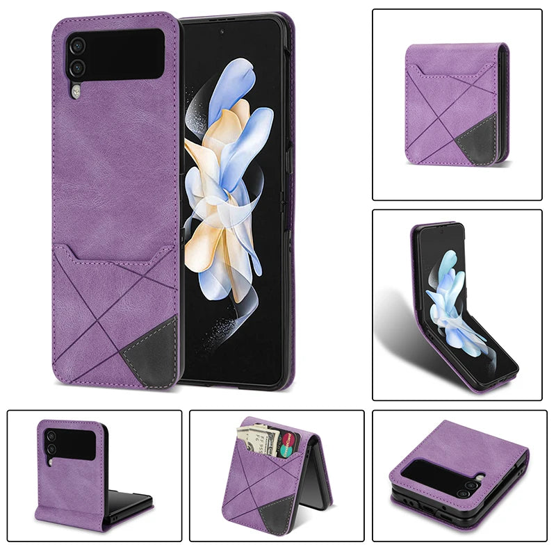 Funda de cuero a prueba de golpes para Z Flip 5