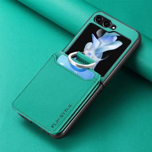 Cartera de cuero para Z Flip 6