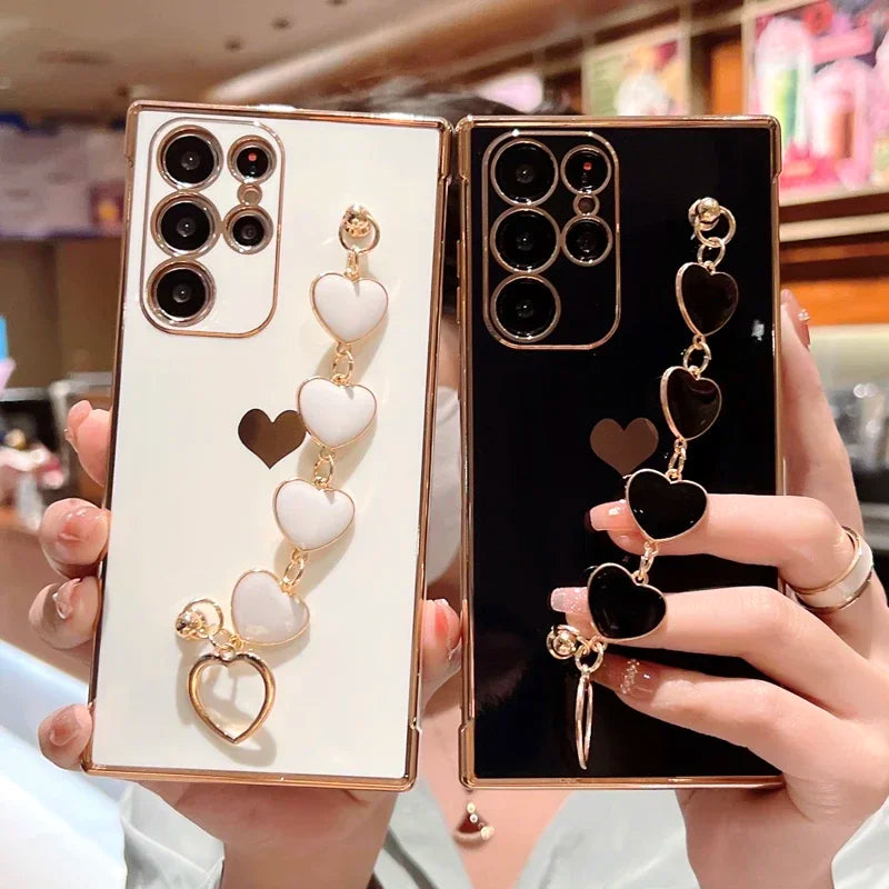 Estuche con pulsera de corazón para el S21 Ultra