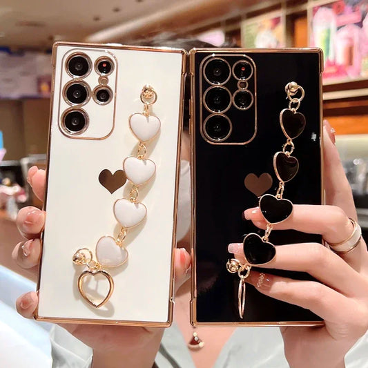 S23 FE Heart Bracelet Case