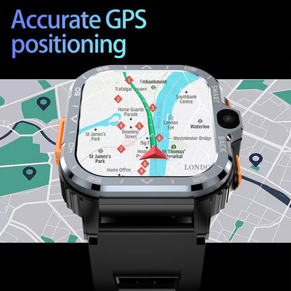 Smartwatch displaying a map with accurate GPS positioning text above it