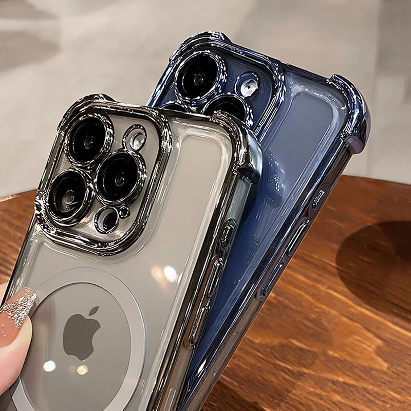 Phone case with Apple logo on a wooden surface