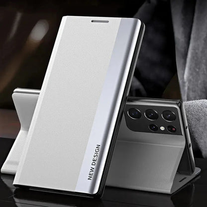 Funda de cuero con tapa para el Note 10
