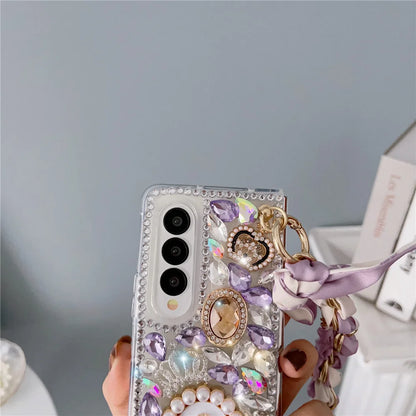 Estuche plegable Z Fold 4 con diamantes de imitación