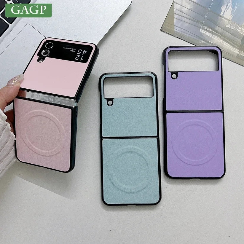 Funda de cuero Magsafe para Z Flip 6