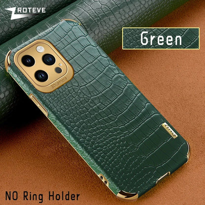iPhone 16PM Crocodile Leather Case