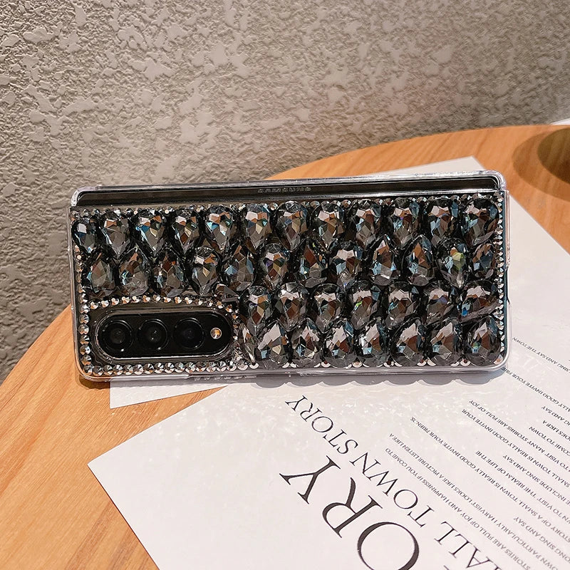 Estuche plegable Z Fold 4 con diamantes de imitación