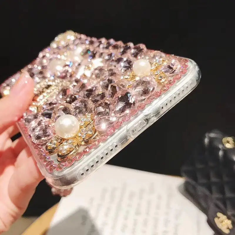 Estuche con diamantes de imitación para Note 10+
