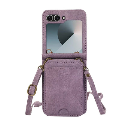 Cartera de cuero para Z Flip 6