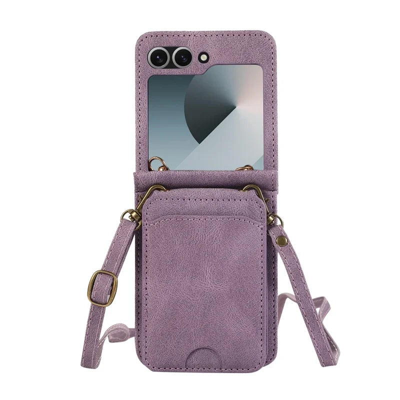 Cartera de cuero para Z Flip 5