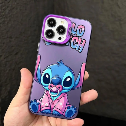 Stich plastic phone cases for iPhone with cartoon character designs. 
