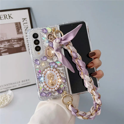 Estuche plegable Z Fold 4 con diamantes de imitación