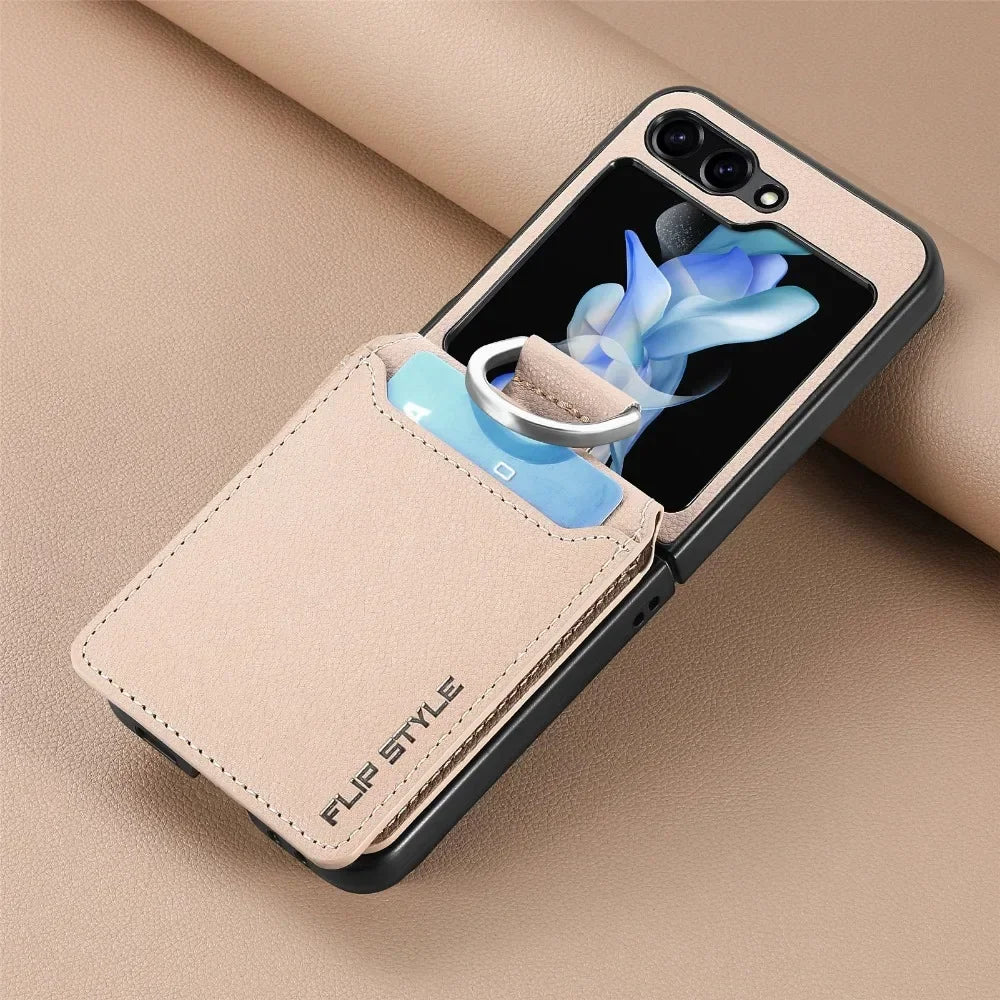 Cartera de cuero para Z Flip 5