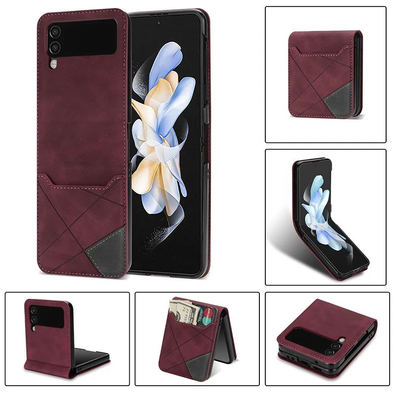 Funda de cuero a prueba de golpes para Z Flip 5