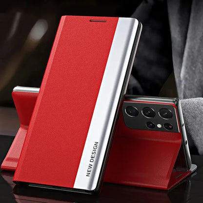 Funda de cuero con tapa para el Note 10