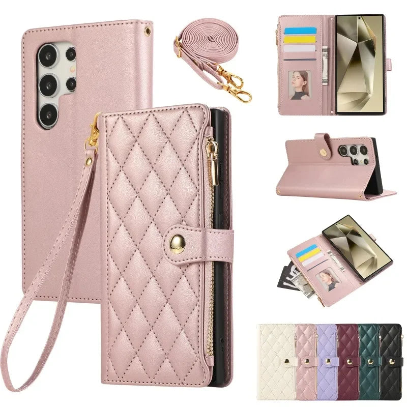 Funda tipo cartera cruzada para S21
