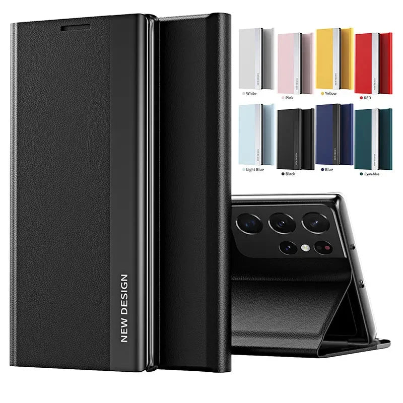 Funda de cuero con tapa para el Note 10