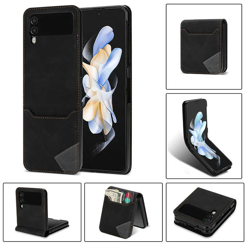 Funda de cuero a prueba de golpes para Z Flip 5