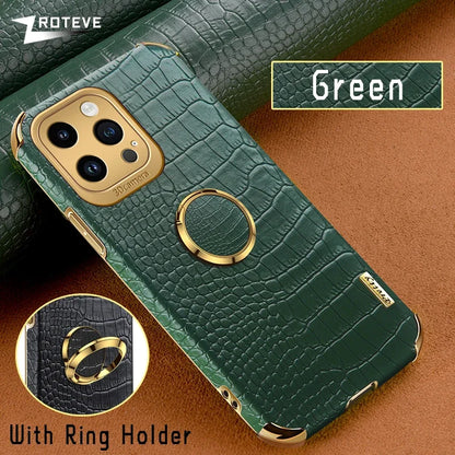 iPhone 16PM Crocodile Leather Case