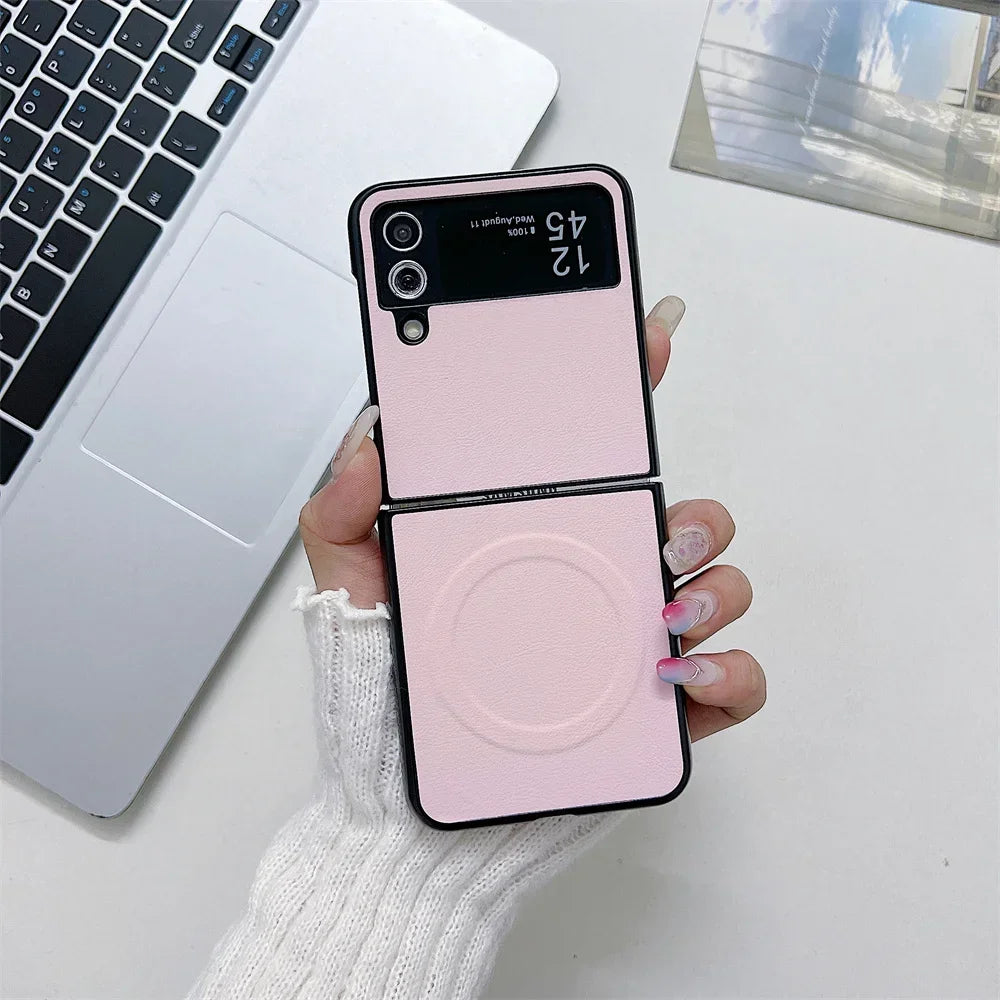 Funda de cuero Magsafe para Z Flip 6