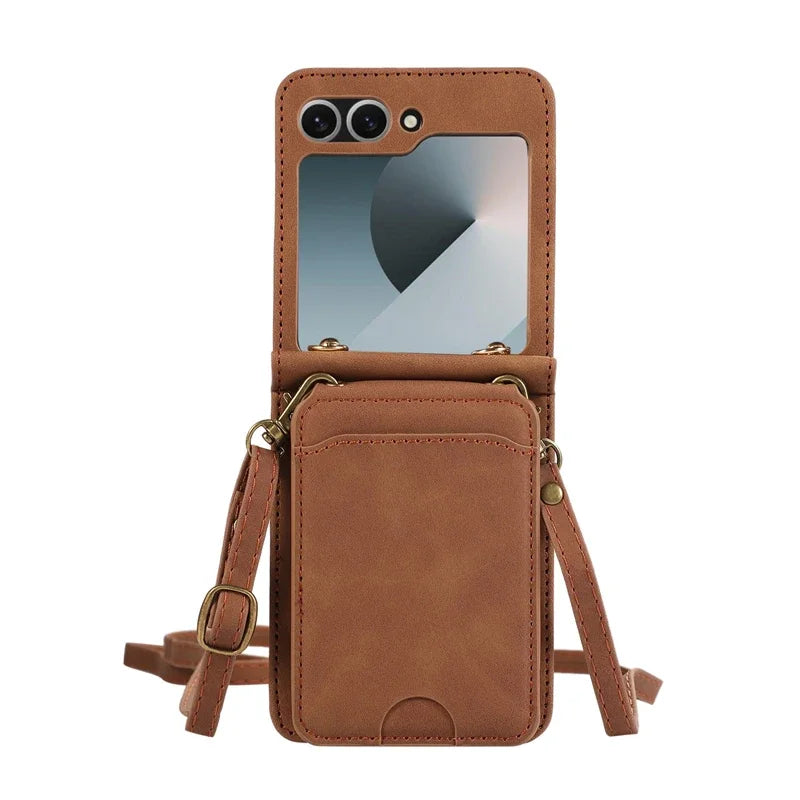 Cartera de cuero para Z Flip 5