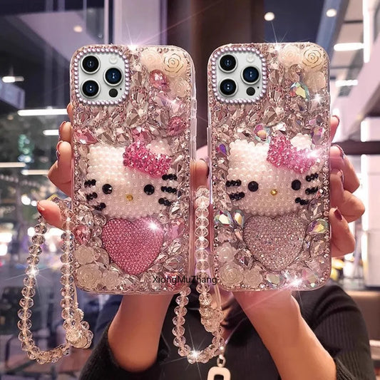 iPhone 15PM Rhinestone Hello Kitty