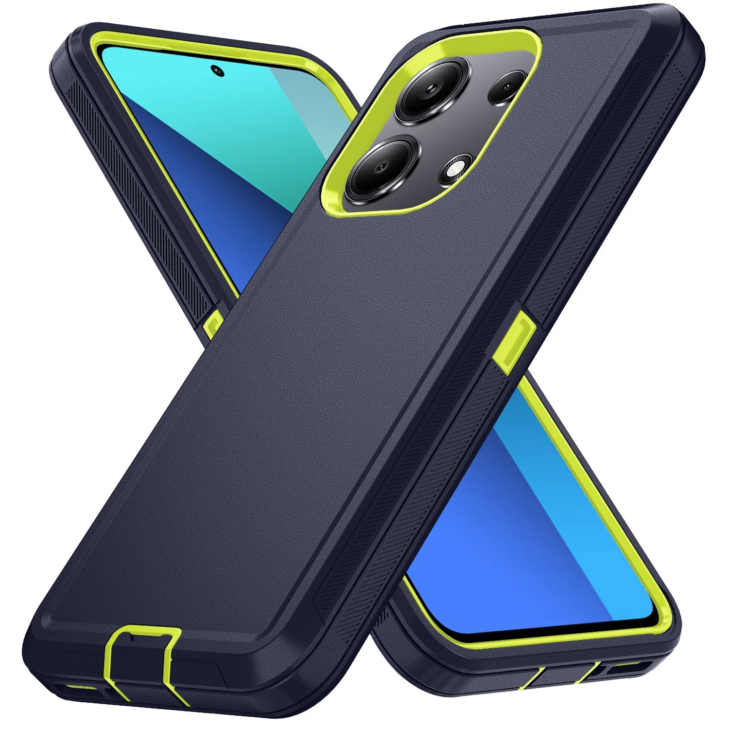 A black and blue MOtterBox case for an iPhone.