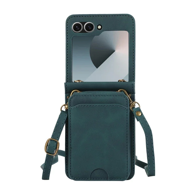 Cartera de cuero para Z Flip 6