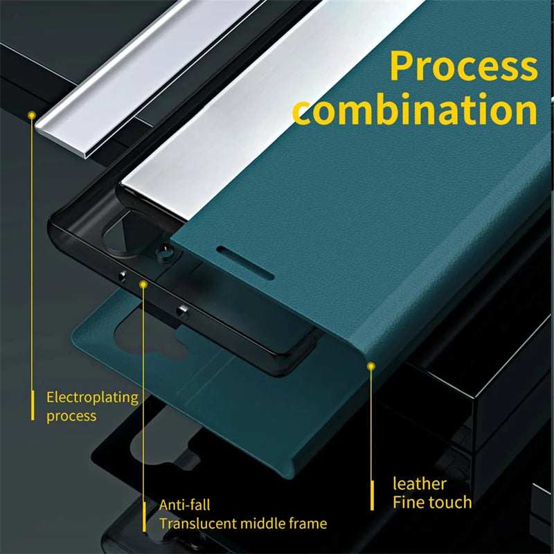 Funda de cuero con tapa para el Note 10