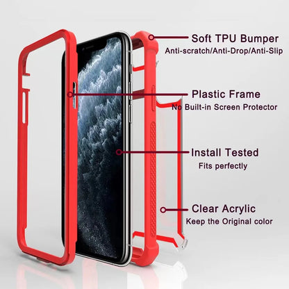 Durable protective transparent case with raised edges for iPhone