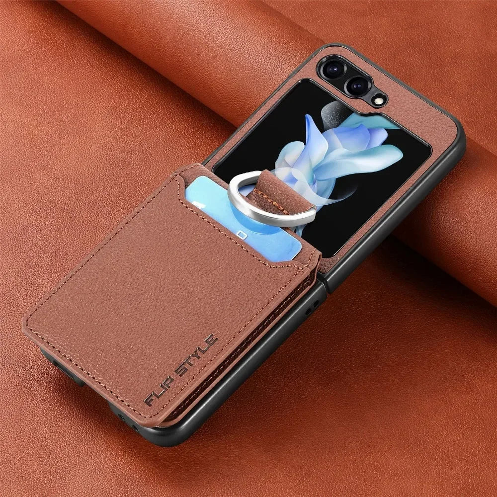 Cartera de cuero para Z Flip 5