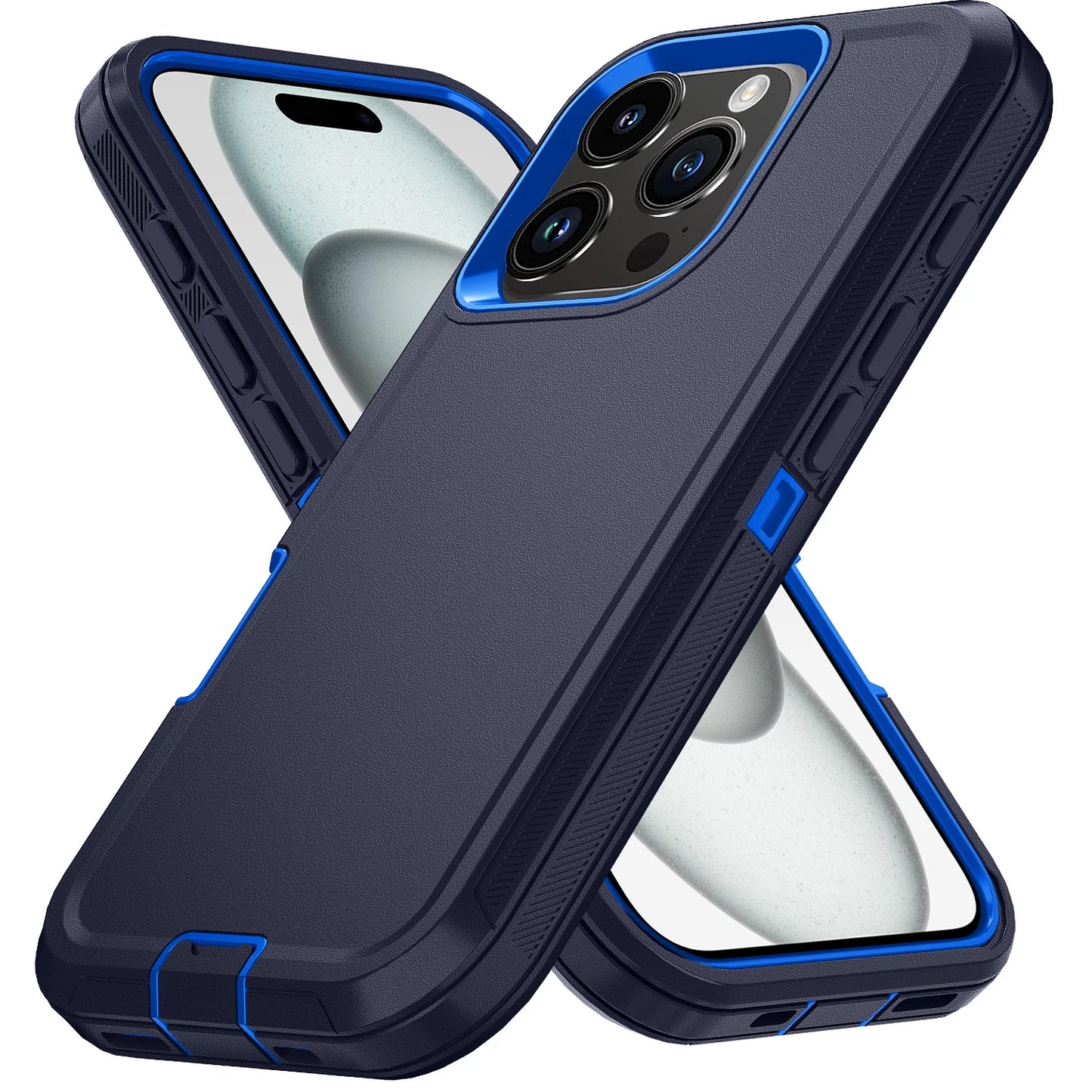 A black and blue MOtterBox case for an iPhone.