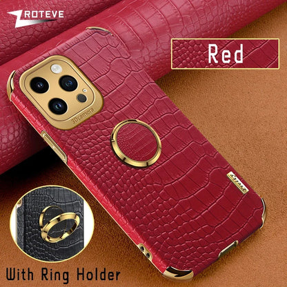 iPhone 16PM Crocodile Leather Case