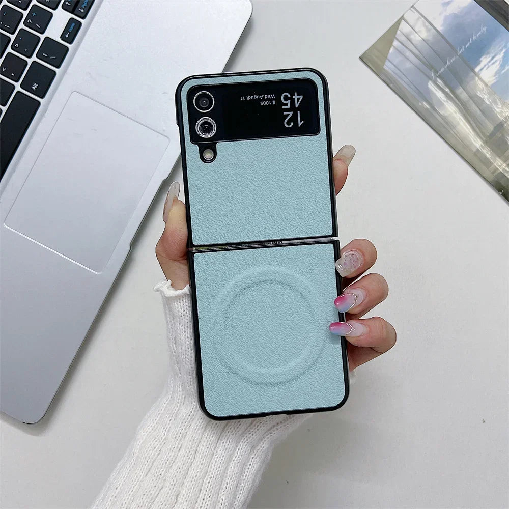 Funda de cuero Magsafe para Z Flip 6