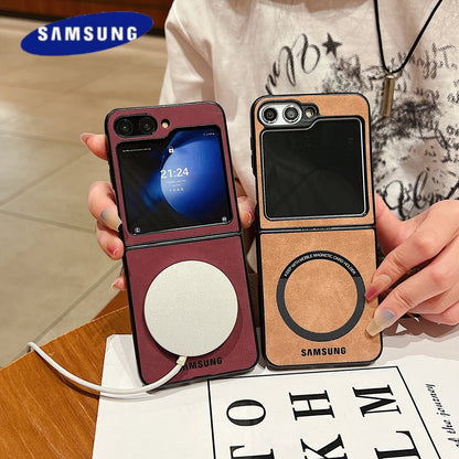 Funda con tacto de piel para Z Flip 6