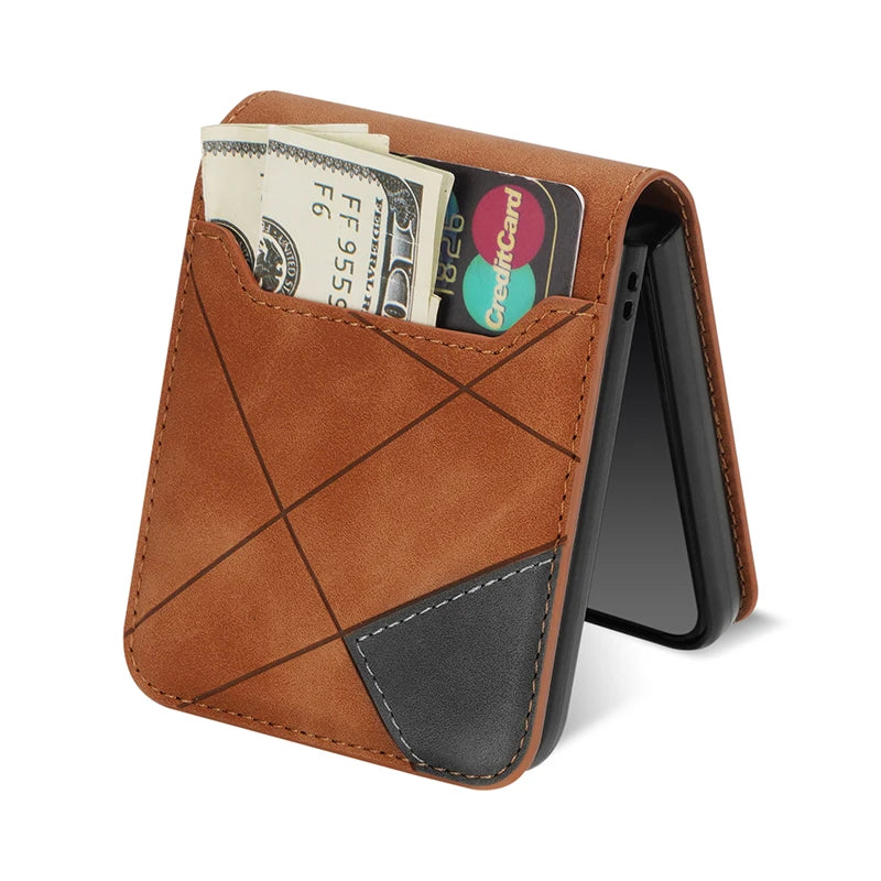 Funda de cuero a prueba de golpes para Z Flip 5