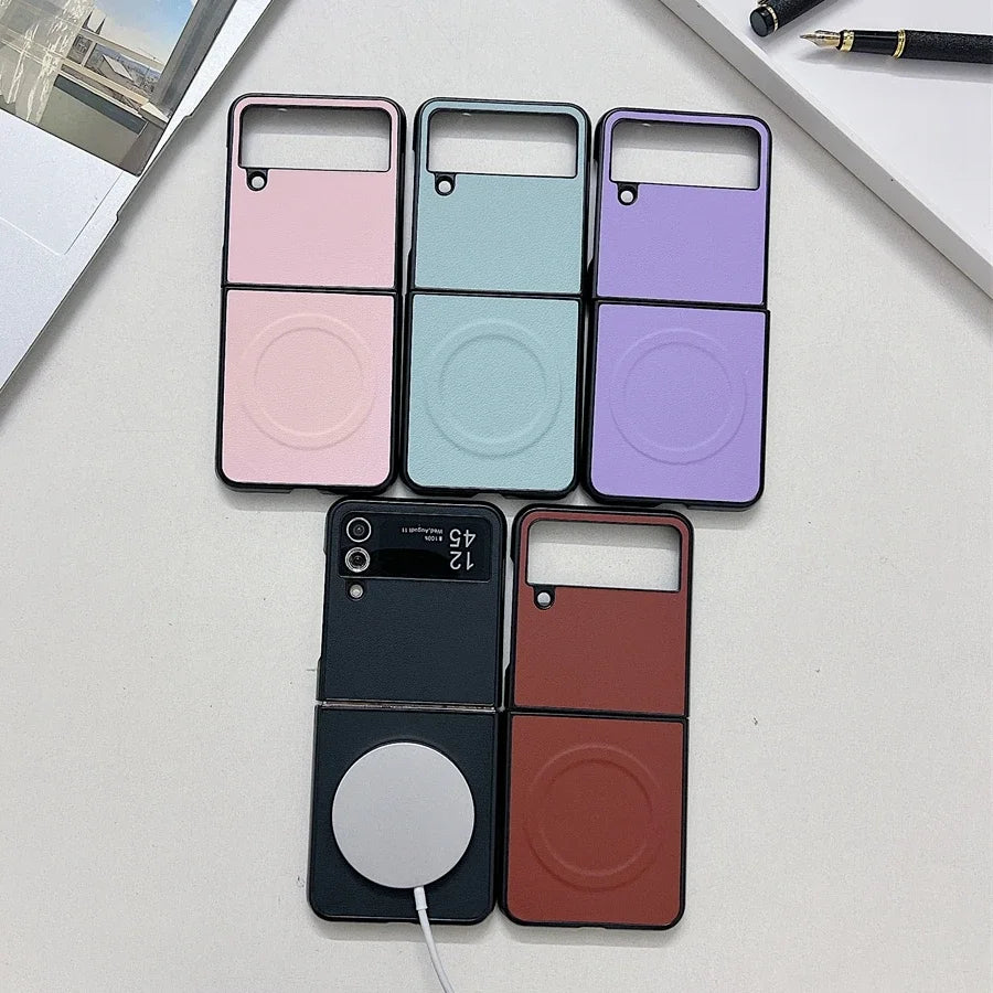 Funda de cuero Magsafe para Z Flip 6
