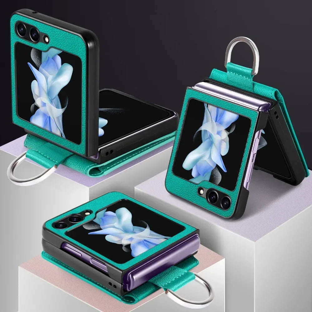 Cartera de cuero para Z Flip 6