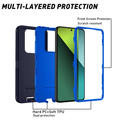 A black and blue MOtterBox case for an iPhone.